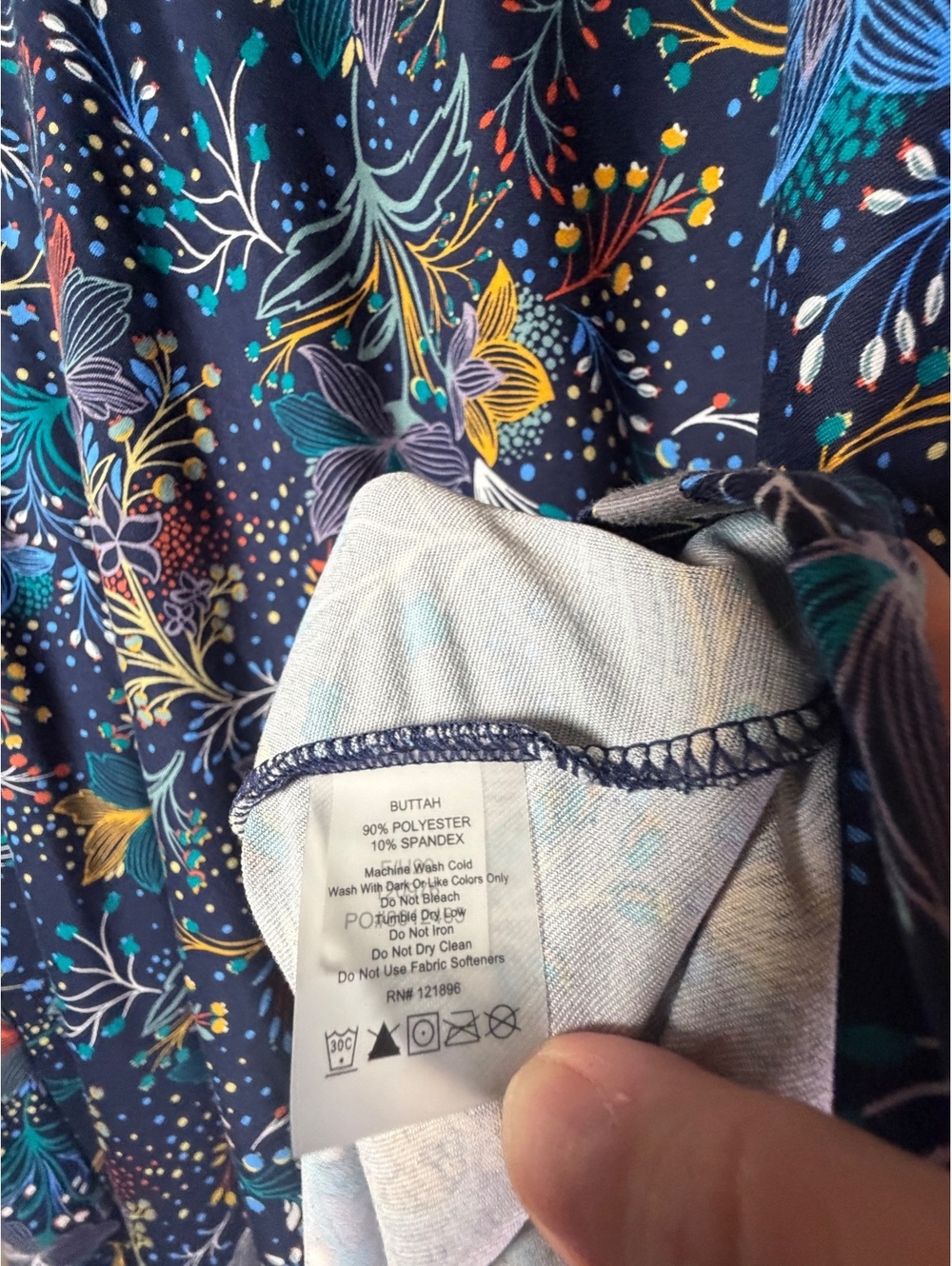 Title Nine Navy Woodland Botanical Print Fit & Flare Dress Large - Picture 4 of 7